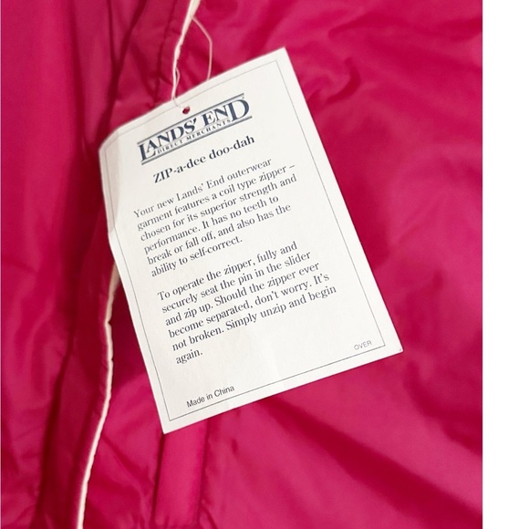 Land End’s Reversible Puff Vest Cream/Pink NWT Sz L - Picture 7 of 7